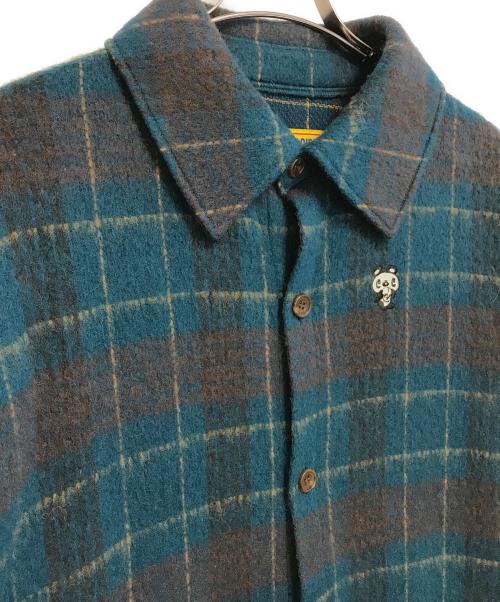 Hysteric Glamour（ヒステリックグラマー）Hysteric Glamour (ヒステリックグラマー) SKULL PANDA刺繍オーバーサイズウール シャツジャケット ネイビー サイズ:FREEの古着・服飾アイテム