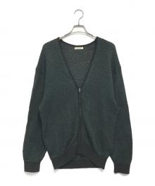 vainl archive（ヴァイナルアーカイブ）の古着「ジップアップニットカーディガン」｜グリーン