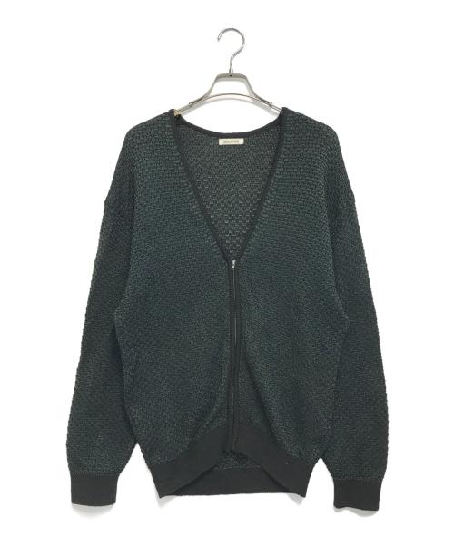 vainl archive（ヴァイナルアーカイブ）VAINL ARCHIVE (ヴァイナルアーカイブ) ジップアップニットカーディガン グリーン サイズ:Mの古着・服飾アイテム