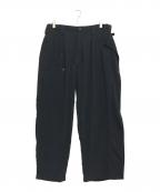 GROUND Yグラウンドワイ）の古着「CREPE DE CHINE SIDE TRIMMED PANTS」｜ブラック