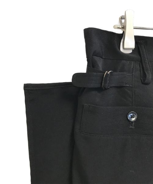 GROUND Y（グラウンドワイ）GROUND Y (グラウンドワイ) CREPE DE CHINE SIDE TRIMMED PANTS ブラック サイズ:3の古着・服飾アイテム