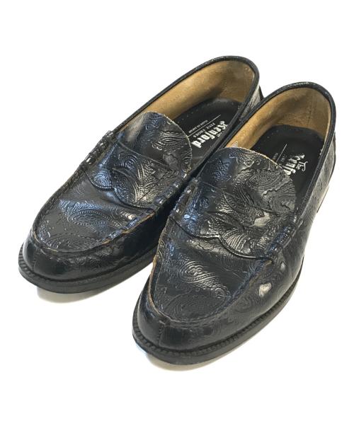 THE KENFORD（ケンフォード）The Kenford (ケンフォード) ペイズリー柄ローファー ブラック サイズ:25½の古着・服飾アイテム