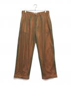 YATOREヤトレ）の古着「Mesh Dress Pants」｜グリーン×オレンジ