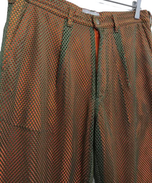YATORE（ヤトレ）YATORE (ヤトレ) Mesh Dress Pants グリーン×オレンジ サイズ:Lの古着・服飾アイテム