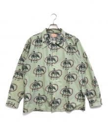 DRESS HIPPY（ドレスヒッピー）の古着「FLAMINGO L/S HAWAIIAN SHIRT」｜ベージュ