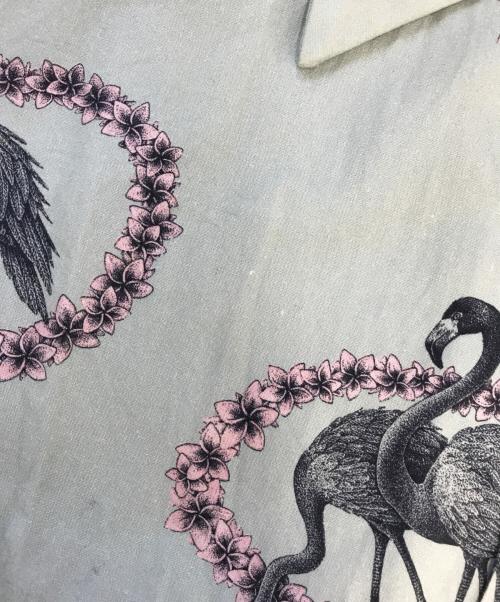 DRESS HIPPY（ドレスヒッピー）DRESS HIPPY (ドレスヒッピー) FLAMINGO L/S HAWAIIAN SHIRT ベージュ サイズ:Ｌの古着・服飾アイテム