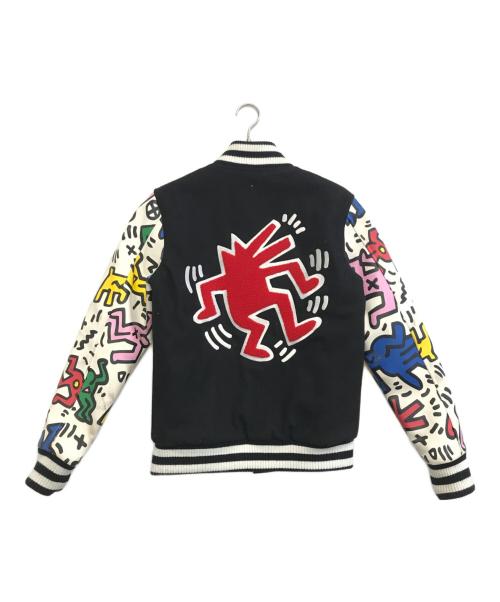 JOYRICH（ジョイリッチ）JOYRICH (ジョイリッチ) Keith Haring (キースヘリング) 袖レザースタジャン ブラック サイズ:Lの古着・服飾アイテム