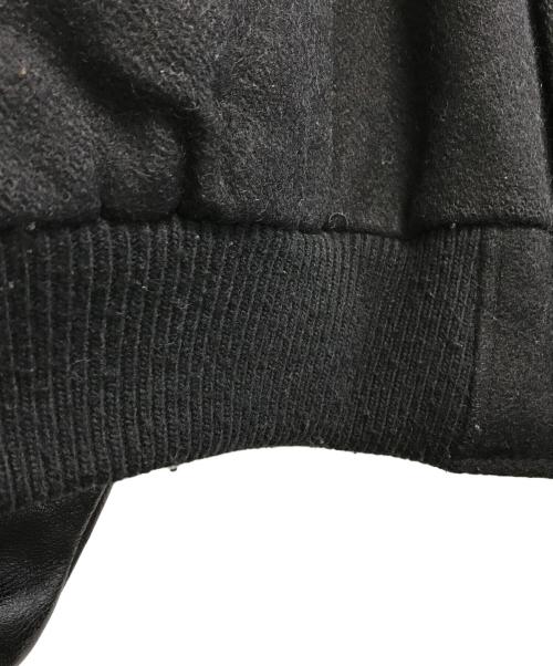 PORCHE（ポルシェ）PORCHE (ポルシェ) レザー切替ウールスタジャン ブラック サイズ:XLの古着・服飾アイテム