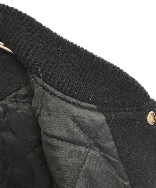 PORCHE（ポルシェ）PORCHE (ポルシェ) レザー切替ウールスタジャン ブラック サイズ:XLの古着・服飾アイテム