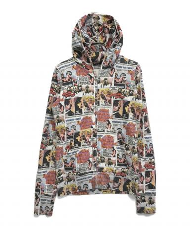 HYSTERIC GLAMOUR パーカー 異素材 ドッキング グレー free 中古・古着通販】Hysteric Glamour (ヒステリックグラマー) 総柄ジップ