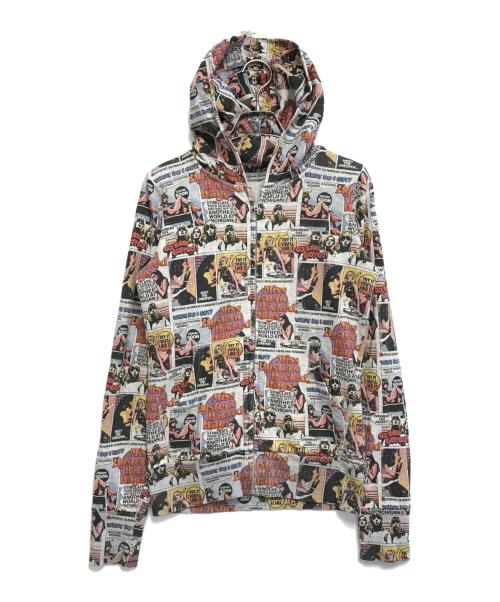 Hysteric Glamour（ヒステリックグラマー）Hysteric Glamour (ヒステリックグラマー) 総柄ジップパーカー グレー サイズ:FREEの古着・服飾アイテム