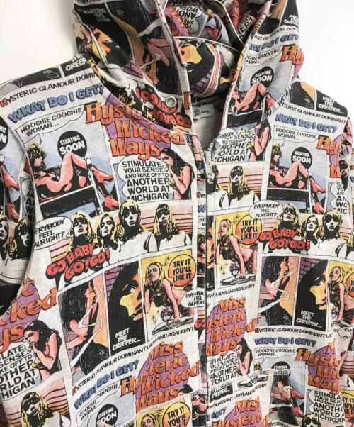 Hysteric Glamour（ヒステリックグラマー）Hysteric Glamour (ヒステリックグラマー) 総柄ジップパーカー グレー サイズ:FREEの古着・服飾アイテム