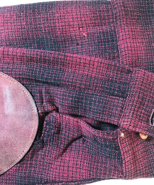 TOWN CRAFT（タウンクラフト）TOWN CRAFT (タウンクラフト) エルボーパッチ付オンブレチェックシャツ レッド サイズ:表記なしの古着・服飾アイテム