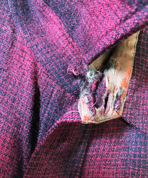 TOWN CRAFT（タウンクラフト）TOWN CRAFT (タウンクラフト) エルボーパッチ付オンブレチェックシャツ レッド サイズ:表記なしの古着・服飾アイテム