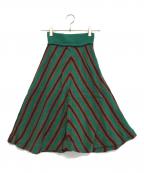 MIU MIUミュウミュウ）の古着「総柄ニットスカート」｜グリーン