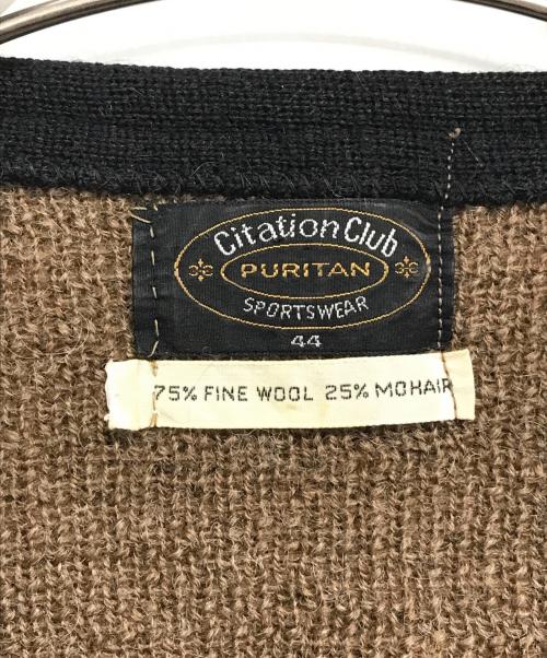 PURITAN（ピューリタン）PURITAN (ピューリタン) チロリアンカーディガン ブラウン サイズ:44の古着・服飾アイテム