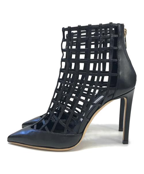 JIMMY CHOO（ジミーチュウ）JIMMY CHOO (ジミーチュウ) レザーネットデザインパンプス ブラック サイズ:35の古着・服飾アイテム
