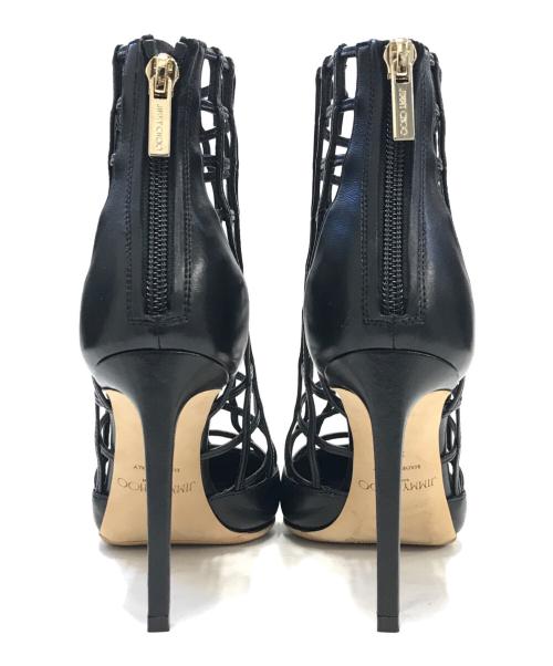 JIMMY CHOO（ジミーチュウ）JIMMY CHOO (ジミーチュウ) レザーネットデザインパンプス ブラック サイズ:35の古着・服飾アイテム