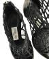 中古・古着 JIMMY CHOO (ジミーチュウ) レザーネットデザインパンプス ブラック サイズ:35：8000円
