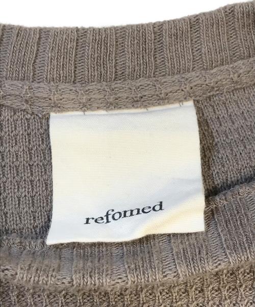 refomed（リフォメッド）refomed (リフォメッド) AZEAMI THERMAL TEE ブラウン サイズ:XLの古着・服飾アイテム