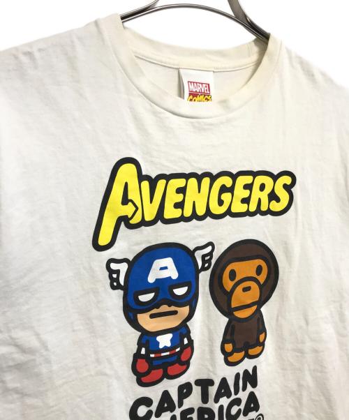 A BATHING APE（ア ベイシング エイプ）A BATHING APE (ア ベイシング エイプ) MARVEL (マーベル) 半袖カットソー ホワイト サイズ:Mの古着・服飾アイテム