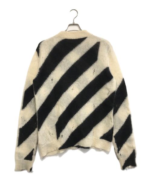 OFFWHITE（オフホワイト）OFFWHITE (オフホワイト) MOHAIR DIAG SWEATER ホワイト×ブラック サイズ:Lの古着・服飾アイテム