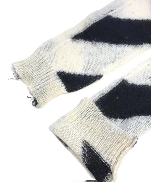 OFFWHITE（オフホワイト）OFFWHITE (オフホワイト) MOHAIR DIAG SWEATER ホワイト×ブラック サイズ:Lの古着・服飾アイテム