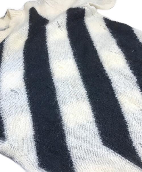 OFFWHITE（オフホワイト）OFFWHITE (オフホワイト) MOHAIR DIAG SWEATER ホワイト×ブラック サイズ:Lの古着・服飾アイテム