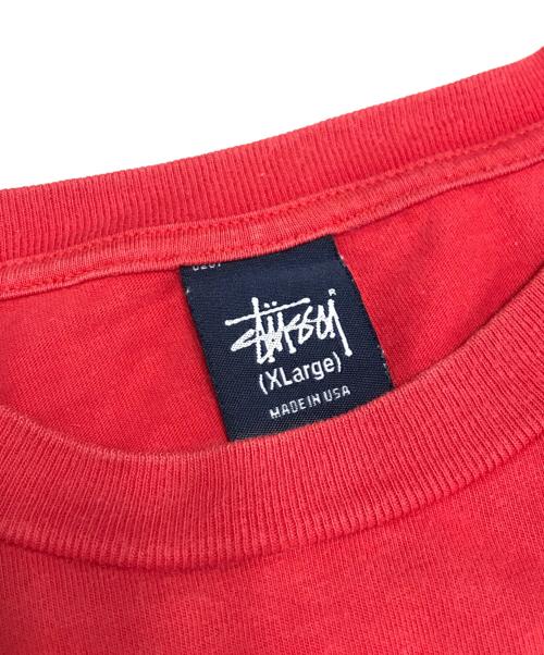 stussy（ステューシー）stussy (ステューシー) プリントTシャツ レッド サイズ:XLの古着・服飾アイテム