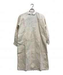 VINTAGE（ヴィンテージ）の古着「フレンチリネンスモックシャツ」｜ホワイト