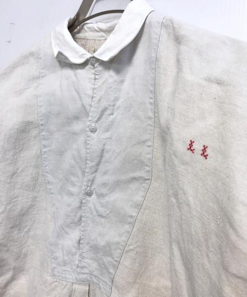 VINTAGE（ヴィンテージ）VINTAGE (ヴィンテージ) フレンチリネンスモックシャツ ホワイト サイズ:不明の古着・服飾アイテム
