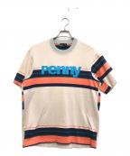 KOLORカラー）の古着「度詰ボーダー天竺TEE」｜ベージュ