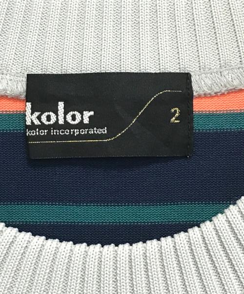 KOLOR（カラー）KOLOR (カラー) 度詰ボーダー天竺TEE ベージュ サイズ:2の古着・服飾アイテム