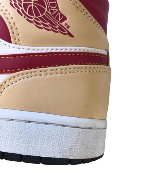 NIKE（ナイキ）NIKE (ナイキ) AIR JORDAN1 ベージュ×レッド サイズ:US9/UK8/EUR42.5/cm27/BR40.5/CN270(2.5)の古着・服飾アイテム