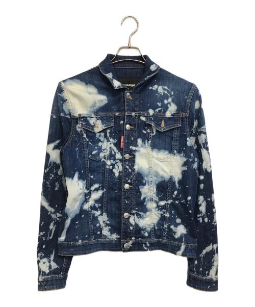 DSQUARED2（ディースクエアード）DSQUARED2 (ディースクエアード) ブリーチデニムジャケット インディゴ サイズ:46の古着・服飾アイテム