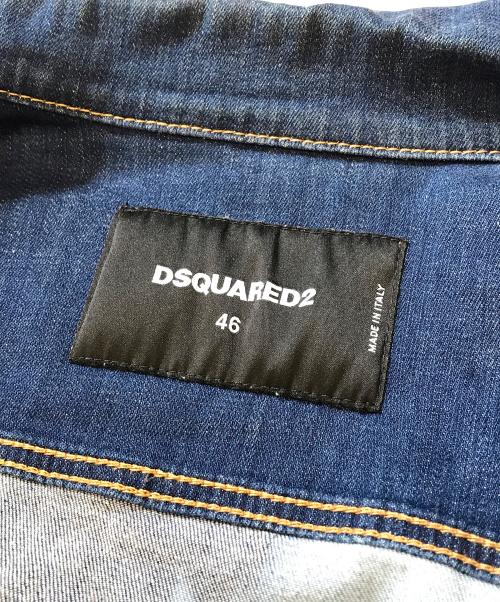 DSQUARED2（ディースクエアード）DSQUARED2 (ディースクエアード) ブリーチデニムジャケット インディゴ サイズ:46の古着・服飾アイテム