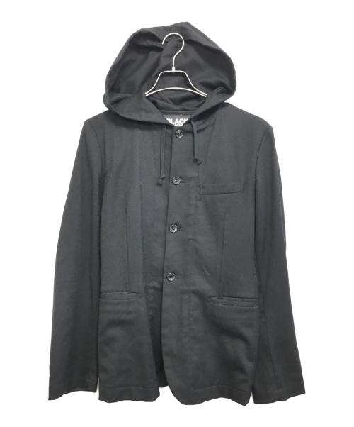 BLACK COMME des GARCONS（ブラックコムデギャルソン）BLACK COMME des GARCONS (ブラックコムデギャルソン) 背面ギャザーフードジャケット ブラック サイズ:Sの古着・服飾アイテム