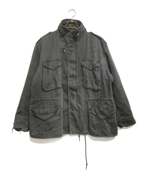 ALPHA（アルファ）ALPHA (アルファ) 後染めミリタリージャケット ブラック サイズ:XL-Rの古着・服飾アイテム