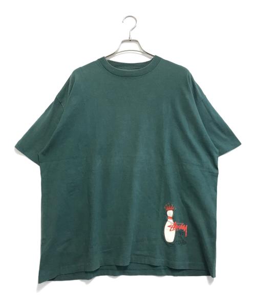 stussy（ステューシー）stussy (ステューシー) プリントTシャツ グリーン サイズ:XXLの古着・服飾アイテム