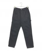 stussyステューシー）の古着「ダブルニーワークパンツ」｜ブラック