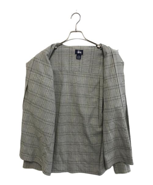 stussy（ステューシー）stussy (ステューシー) 開襟チェックシャツ グレー サイズ:Mの古着・服飾アイテム