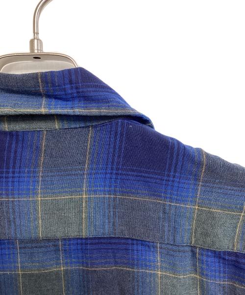 Boston Stone（ボストンストーン）Boston Stone (ボストンストーン) レーヨン混チェックシャツ ネイビー サイズ:ｍの古着・服飾アイテム