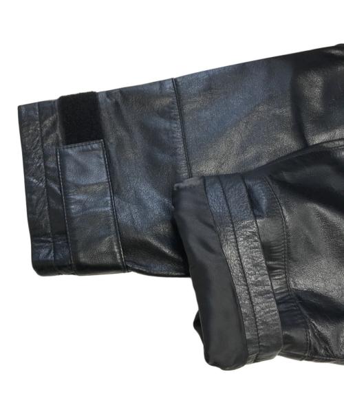 AVIREX（アヴィレックス）AVIREX (アヴィレックス) フーデッドレザージャケット ブラック サイズ:XLの古着・服飾アイテム