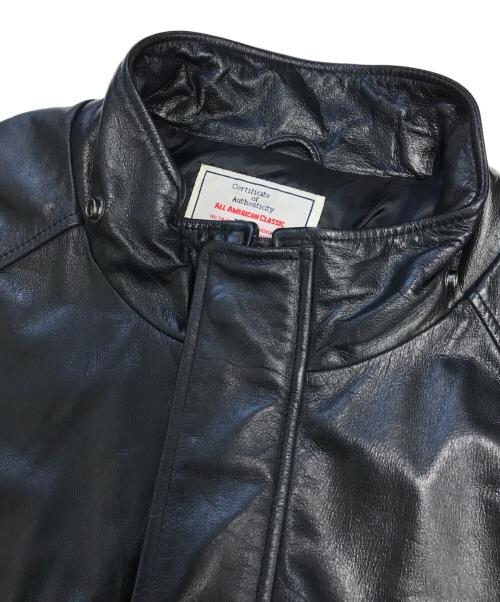 AVIREX（アヴィレックス）AVIREX (アヴィレックス) フーデッドレザージャケット ブラック サイズ:XLの古着・服飾アイテム