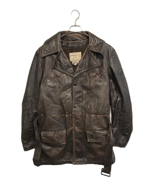WICKFIELD（ウィックフィールド）WICKFIELD (ウィックフィールド) レザージャケット ブラウン サイズ:42の古着・服飾アイテム