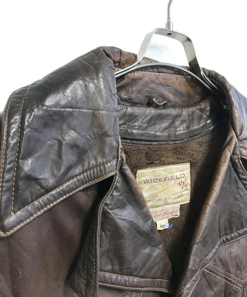WICKFIELD（ウィックフィールド）WICKFIELD (ウィックフィールド) レザージャケット ブラウン サイズ:42の古着・服飾アイテム