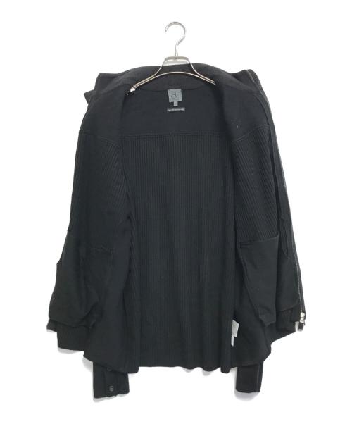 Calvin Klein（カルバンクライン）Calvin Klein (カルバンクライン) ダブルジップ切替ジャケット ブラック サイズ:2Lの古着・服飾アイテム