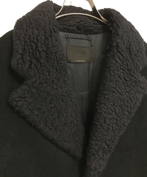 PRADA（プラダ）PRADA (プラダ) 襟ボアコート ブラック サイズ:46の古着・服飾アイテム