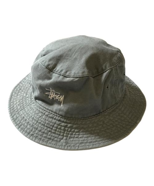 stussy（ステューシー）stussy (ステューシー) バケットハット グリーン サイズ:MEDIUMの古着・服飾アイテム
