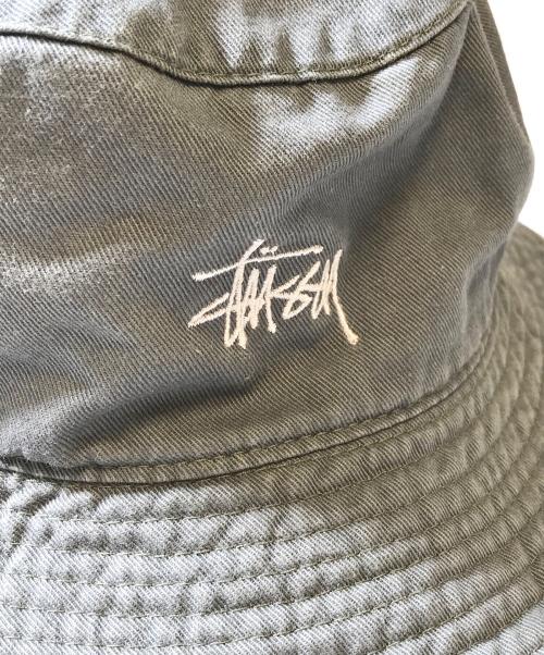 stussy（ステューシー）stussy (ステューシー) バケットハット グリーン サイズ:MEDIUMの古着・服飾アイテム